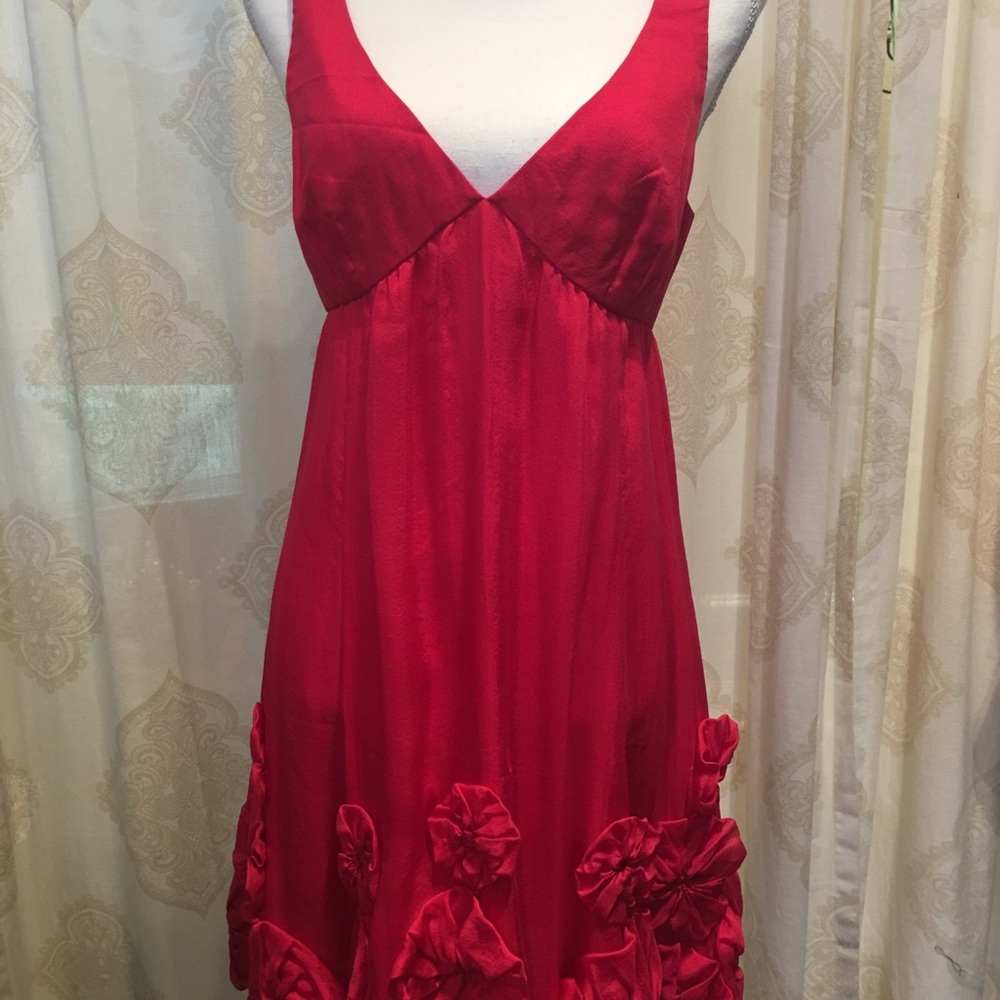 Rebecca Taylor 100% Silk Pink Florette Trim Size 4
